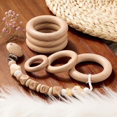 China Europe Wooden Ring Baby Teether Circle Natural Wooden Rodent Teething Ring Toy Montessori DIY Baby Gift Ornaments Props for sale