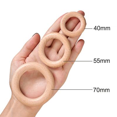 China Europe Wooden Rodent Teether Ring Toy Montessori DIY Wooden Care Baby Gift Ring Baby Teether Circle Natural Ornaments Accessories for sale