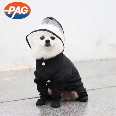 China Sustainable PAG Pet Clothes Black Red Black Rose Dog Rain Coat For Large Dog Waterproof Custom for sale