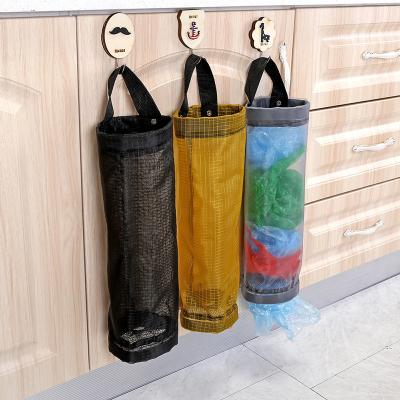 China Folding Wall Hanging Kitchen Waste Bag Organizer Nylon Bags Storage Plastic Holder for sale