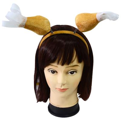 China Funny Velvet Cloth Halloween Party Toy Chicken Legs Headdress Chicken Legs Headband Photo Props Hair Accessories for sale