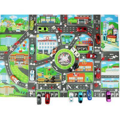 China IQ Toys Kids Fun City Pretend Traffic Game Mat Rug For Playrooms And Playgrounds 83*58.5cm for sale