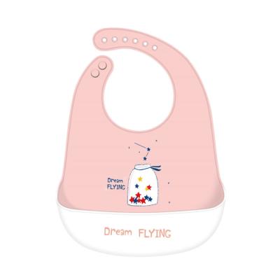 China PVC Free Wholesale Infants Toddlers Easily Clean Comfortable Soft Adjustable Waterproof Silicone Baby Bib for sale