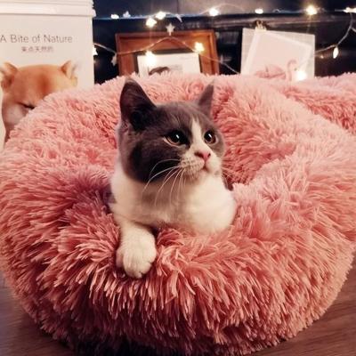 China Ultra Soft Washable Cushion Viable Cat Bed Pet Beds Fluffy, Washable Faux Fur Plush Around Sofa Luxury Dog Bed Eco Friendly for sale