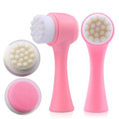 China For commercial & Home Use Silicone Skin Care Cleansing And Exfoliating Facial Cleansing Brush With Soft Bristles for sale