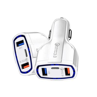 China Mobile Phone/Ipad/Camera/PDA/MP3 Qc3.0 Quick 2 Portable Port Charger 6.8a Led Dual Port Usb Car Charger With Type C Port for sale