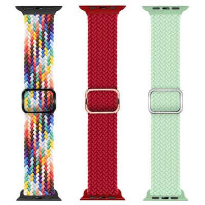 China Nylon Braid 22mm Watch Band Fabric Buckle Adjustable Watch Band Replacement Strap For iWatch1234567 for sale