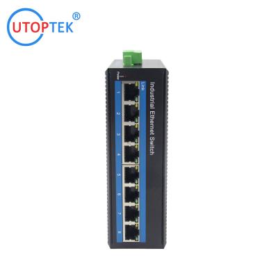 China Industrial ethernet switch 8port 10/100M RJ-45 UTP unmanaged industrial grade ethernet switch for sale