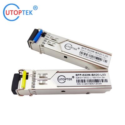 China 622M STM-4 SMF Bidi LC 20km 1310/1550nm SFP module optical Transceiver for ZTE/Cisco/Huawei/HPE/Aruba/Mikrotik for sale