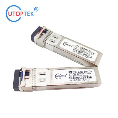 China 10Gb/s SFP+ SM Bidi LC 60km 1270/1330nm Fiber optical sfp transceiver module for cisco/huawei for sale