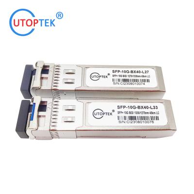 China Utoptek 10G LC BIDI 40km Tx1270 Rx1330 Fiber Optical SFP Transceiver Module for sale