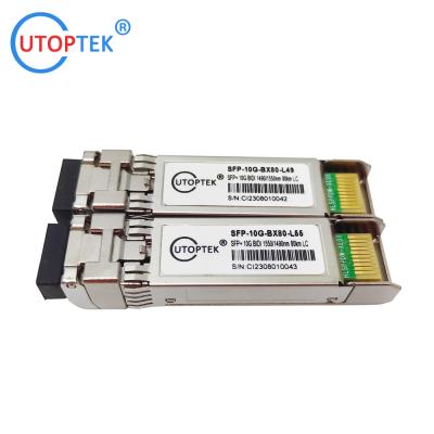 China 10G WDM 80km SFP+ Bidi LC 1490/1570nm SM Single LC optical transceiver module for sale