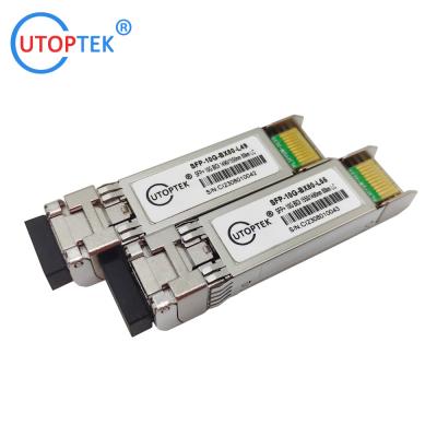 China 10Gb/s SFP+ WDM 80km Bidi LC 1490/1550nm SM Single LC optical transceiver module for sale