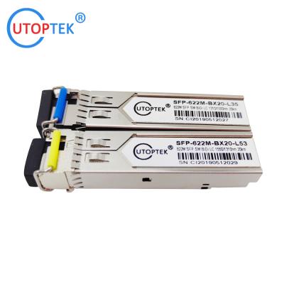 China 622M STM-4 SMF Bidi LC 40km 1310/1550nm SFP module optical Transceiver for ZTE/Cisco/Huawei/HPE/Aruba/Mikrotik for sale