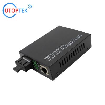 China 10/100M POE 30W media converter single mode dual SC 20km 1310nm with DC52V power for CCTV poe IP Camera using for sale