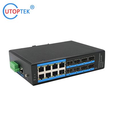 China UT88GM-SFP L2 Managed Industrial 8x1000M SFP+8x10/100/1000M RJ45+1xConsole port, DIN Rail,-40 ~+85 ℃ Ethernet Switch for sale