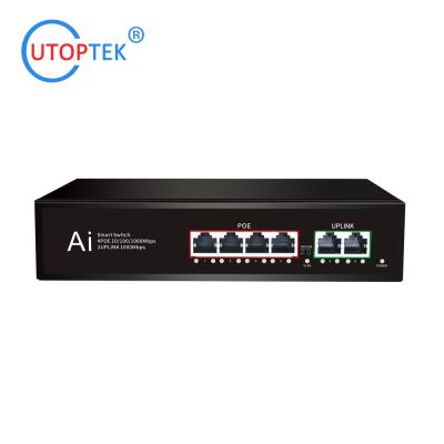 China Full Gigabit 4port POE+2 UPlink UTP IEEE802.3af/at POE Etherent switch for CCTV Network system for sale