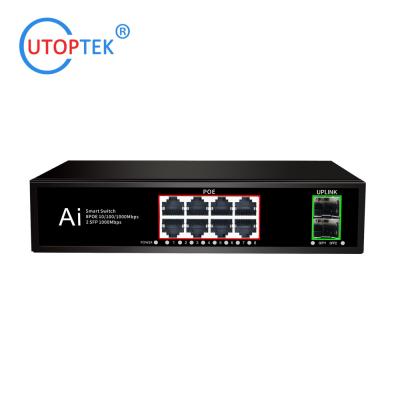 China 8x10/100/1000M POE 30W+2 SFP Fiber port IEEE802.3af/at POE Etherent switch for CCTV Network system for sale