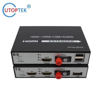 China compressed HDMI Video+Audio+USB KVM over fiber optical extender HDMI fiber optical media converter for sale