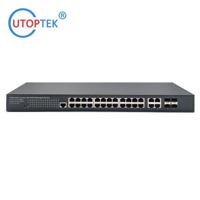 China Layer2 Managed Gigabit 24port Ethernet+4port RJ45+4SFP Fiber Network switch(UT-SW2444GM-SFP) for sale