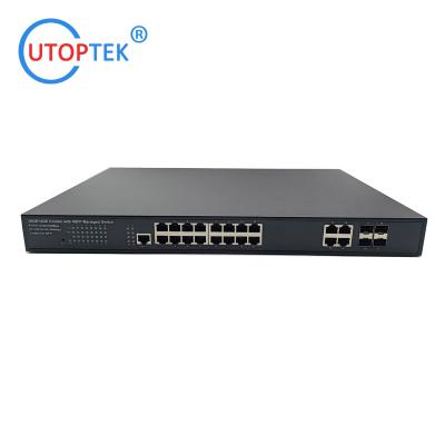 China Layer2 Management 16port 10/100/1000M RJ45+4UTP+4SFP Fiber Network switch(UT-SW1644GM-SFP) for sale