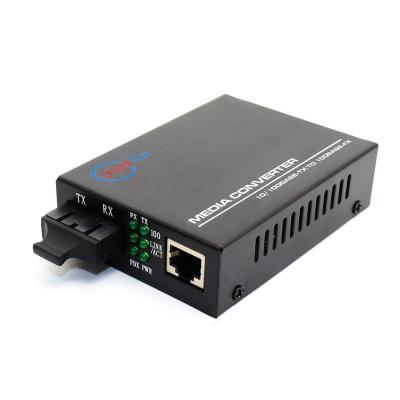 China 10/100Mbps Fiber media converter SM Duplex SC 20km with DC power for sale