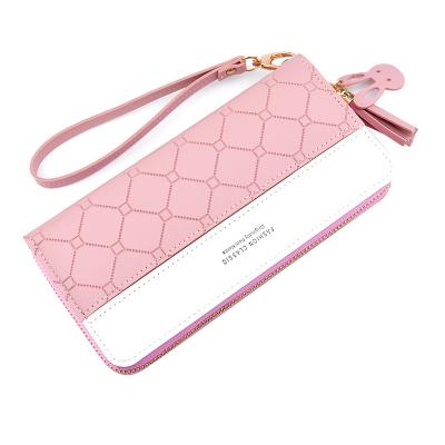 China Large Capacity Fashion Embossed Large Capacity Ladies Wallet Long Zipper Multifunctional Women Grab Bag Coin Clip Card Holder for sale