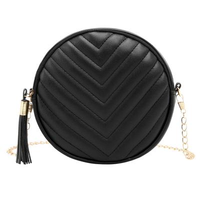 China Women's Simple Casual Messenger Cosmetic Bag Retro Fashion Round Bag Ladies Small Shoulder Shell Bag Crossbody For Women for sale