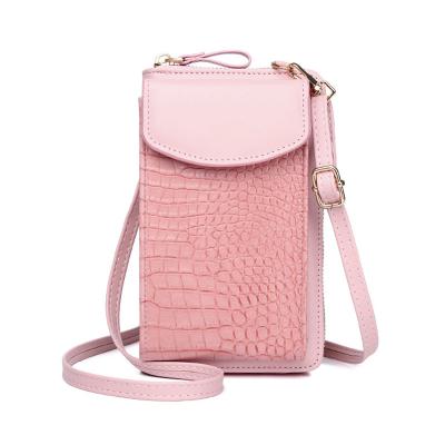 China Messenger Bag Wallet Card Holder Anti-theft Crocodile Pattern Coin Purse Mobile Phone Bag Women Cross - Body Shoulder Bag Female Handbags for sale