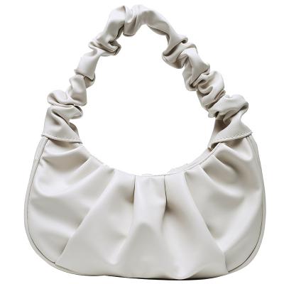 China Other PU Cloud Bags Leisure Armpit Bag Shopping Shoulder Bags Dumpling Female Women Pleated Handbag for sale