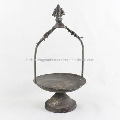 China French cheap fashional antique brown metal country garden tray stand for sale