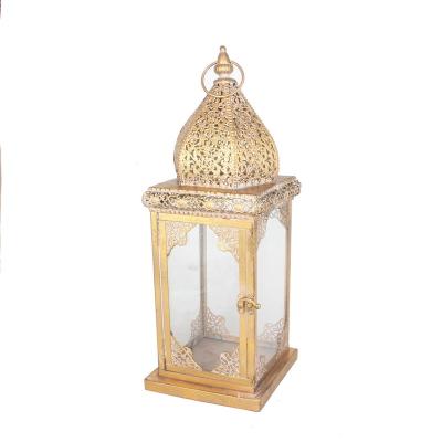 China Home and garden decoration cheap antique industrial metal fashional vintage aged hurricane lantern for sale