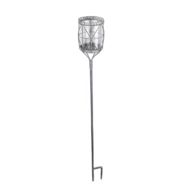 China Outdoor Home and Garden Decoration Garden Stand Crown Shape Tea Light Candle Holder with Stake for sale