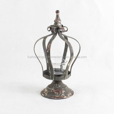 China French Crown Shape Metal Fashional Country Decorative Candle Holder for Home and Garden for sale