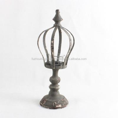 China French Crown Shape Metal Fashional Country Decorative Candle Holder for Home and Garden for sale