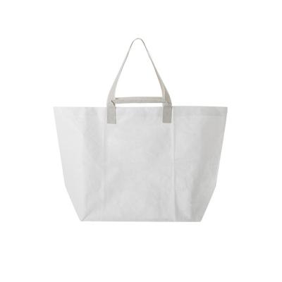 China Portable Large Storage Bag Folding White Plastic Waterproof Shopping Bag Waterproof Tote Bag for sale