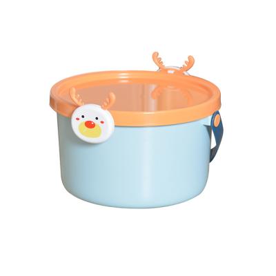 China Viable animal shaped plastic bucket with handle and lid for playing sand on the beach or storing toys for sale