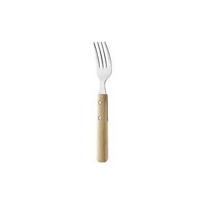 China High Quality Metal Japanese-made Cake Fruit Fork Wooden Handle Stainless Steel Fork Wooden Fork for sale