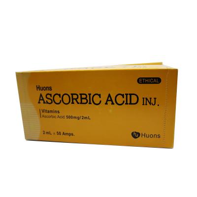 China Vitamin C Ascorbic Acid From Huons Water Soluble Vitamin Each Box Contains 50 Injectable Laroscorbine 0.5g/2ml for sale