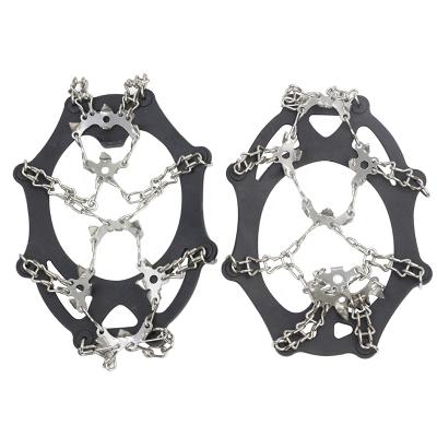 China Anti Slip 19 Stainless Steel Spikes Snow Traction Ski Crampons Spike Safe Protect Durable Men Anti-skid Women Non-slip Over Shoe/Boot for sale