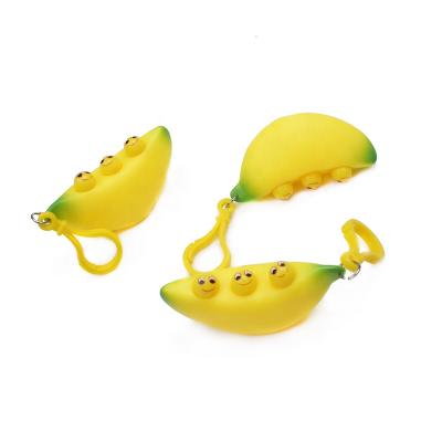 China Sensory Decompression Squeez Toy Fruit Keychain, Squeeze Toy Smile Facial Expressions, Worry Relief Stress Relief Toy Banana Stabilizer Annealing Sticky Person Toys Banana for sale