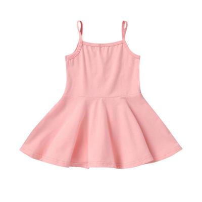 China Breathable new children's cotton suspender dress girl's solid color princess dress lyc-1688 2020 for sale