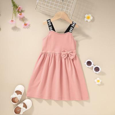 China 2021new summer breathable fashion teen girl pink casual comfortable baby dress bow lyc-4962 for sale