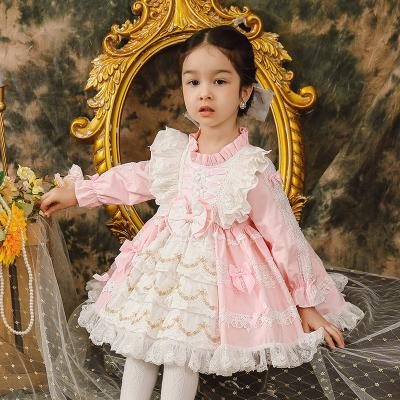 China 6261 Autumn Winter Baby Girls Spanish Lolita Dress Embroidery Gowns Kids Breathable Princess Child's 1st Birthday Party Clothes Dresses for sale