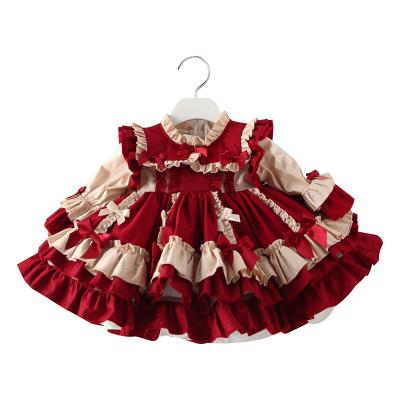 China Anti-wrinkle 6257 Kids Baby Dresses Ruffles Embroidery Vintage Clothes Spanish Lolita Princess Dress Autumn Winter Children for sale