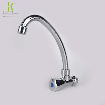 China Hot Sale Single Cold Silver Plastic Metered Faucets Single Handle Kitchen Faucet for sale