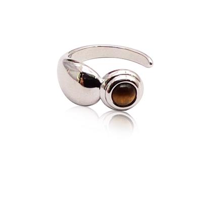 China 16mm Environmental Friendly 18K Gold Plated Hot Selling High Quality Open Tiger Eye Ring For Women for sale