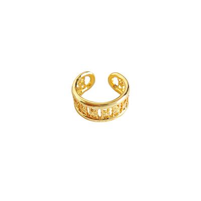 China 17mm Environmental Friendly 18K Gold Plated Hot Selling High Quality Adjustable Arc de Triomphe Ring for sale