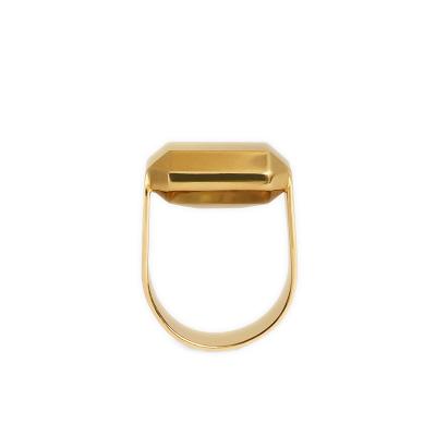 China Environmental Friendly Hot Selling Classic 18K PVD Gold Plated Women Ring Accessories Square Geometric Ring for sale