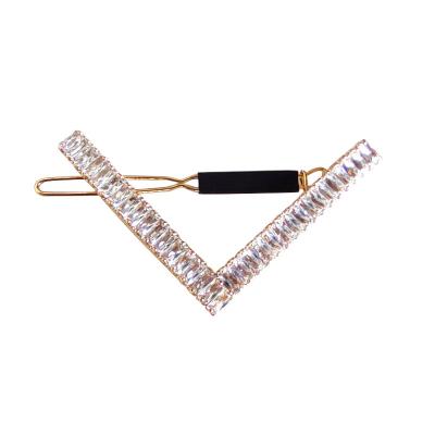 China 46mm Environmental Friendly 18K Gold Plated Hot Sale High Quality Zircon Hair Clips For Women for sale